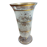 Art Deco vase in white and gilded granite glass