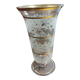 Vase Art Déco en Verre granité blanc et doré
