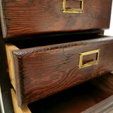 Vintage British bank of eight drawers filing cabinet