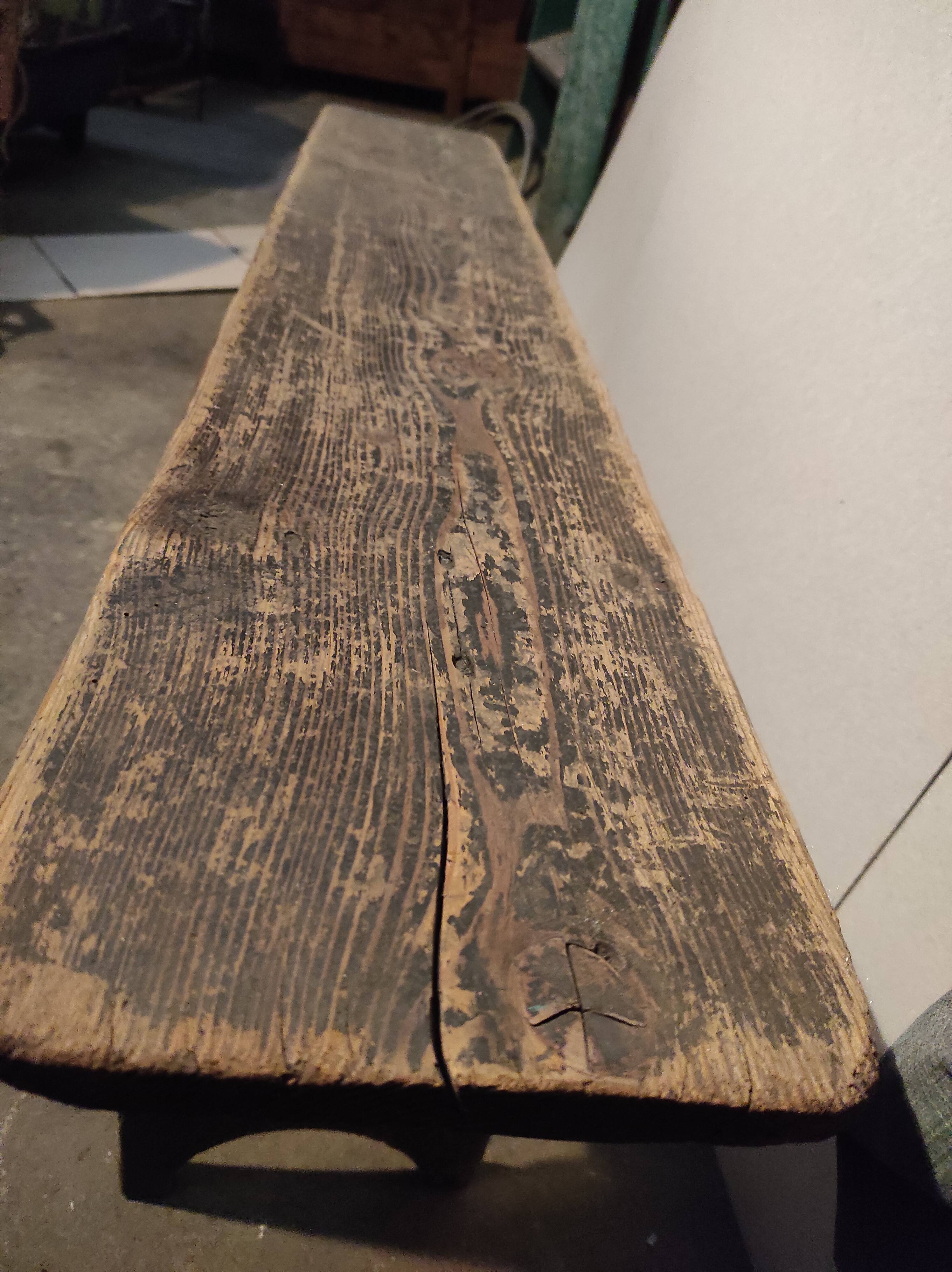 Farm bench in black patinated fir