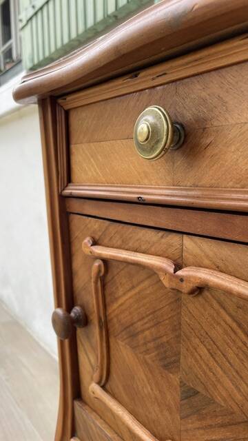 Nightstand Antique Wood and MARBLE