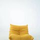 Togo Chair and Pouf Set in Yellow Tweed