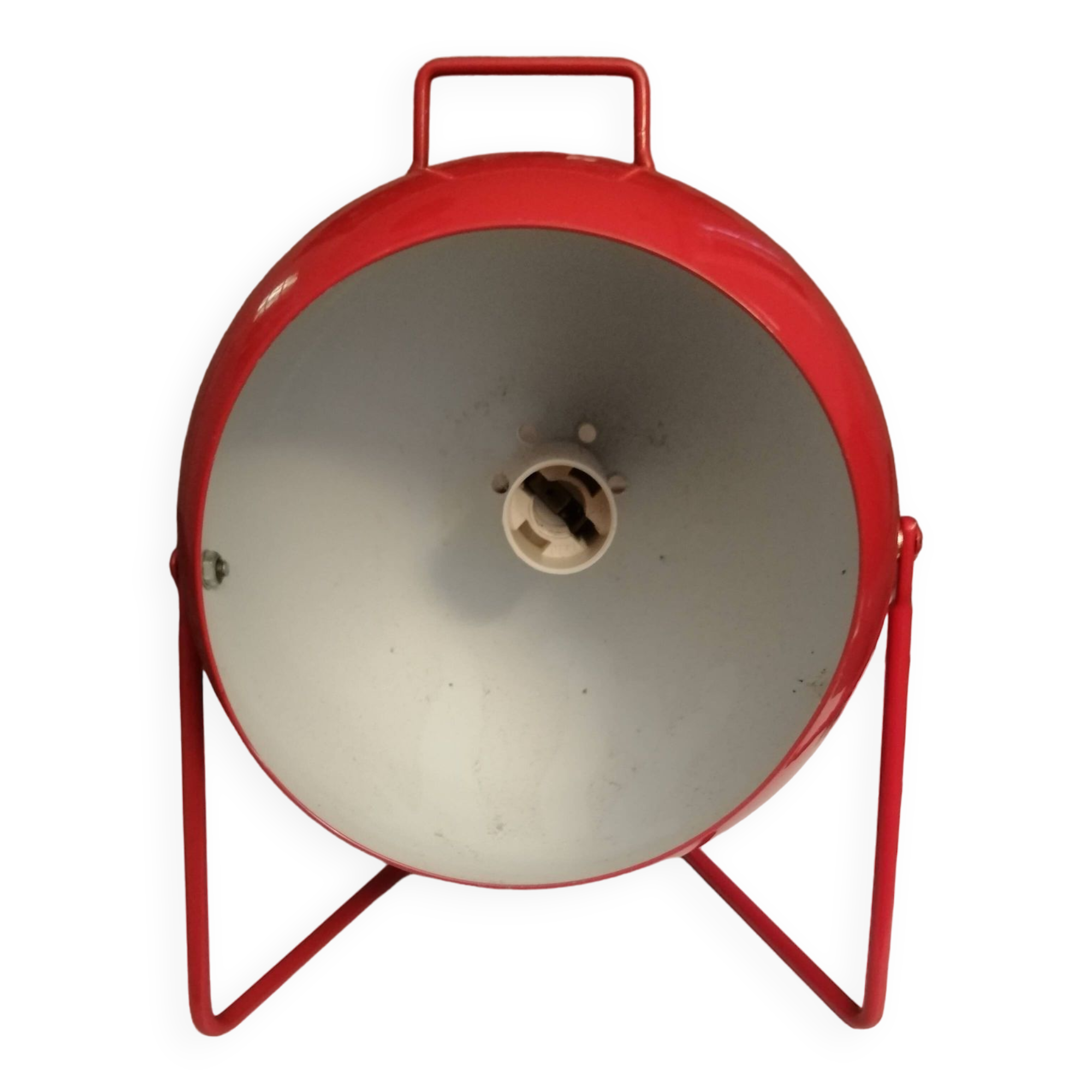 Table or wall lamp round in vintage red metal