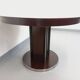 Table ronde de repas vintage en bois d’ébène et métal chromé Space Age