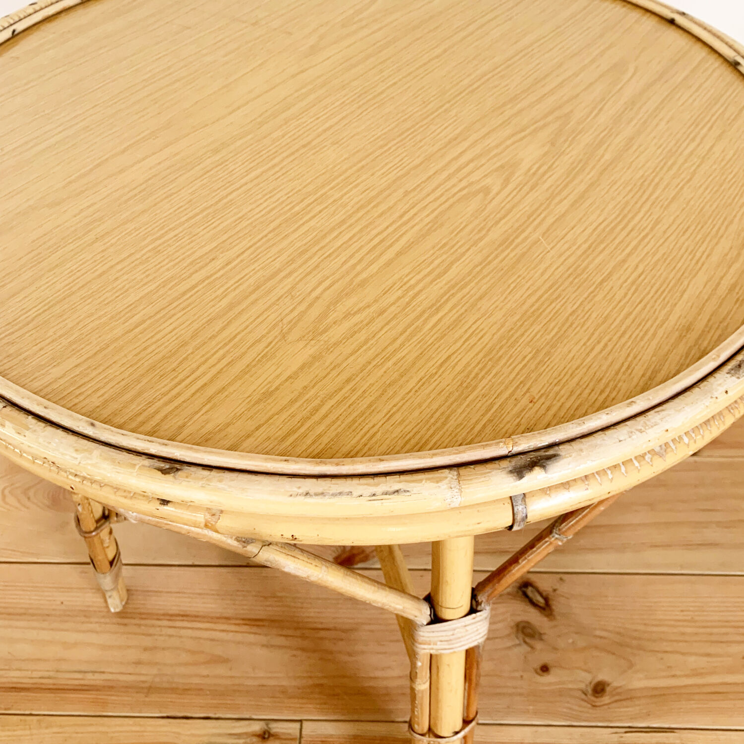 Vintage rattan coffee table