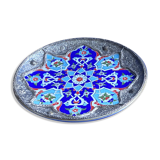 Decorative plate Güral Porselen – Turkish porcelain – Silver metal frame