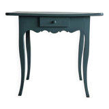 Antique Gustavian-style table painted in dark green with a drawer.