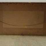 Watercolor frame golden bouquet of flowers