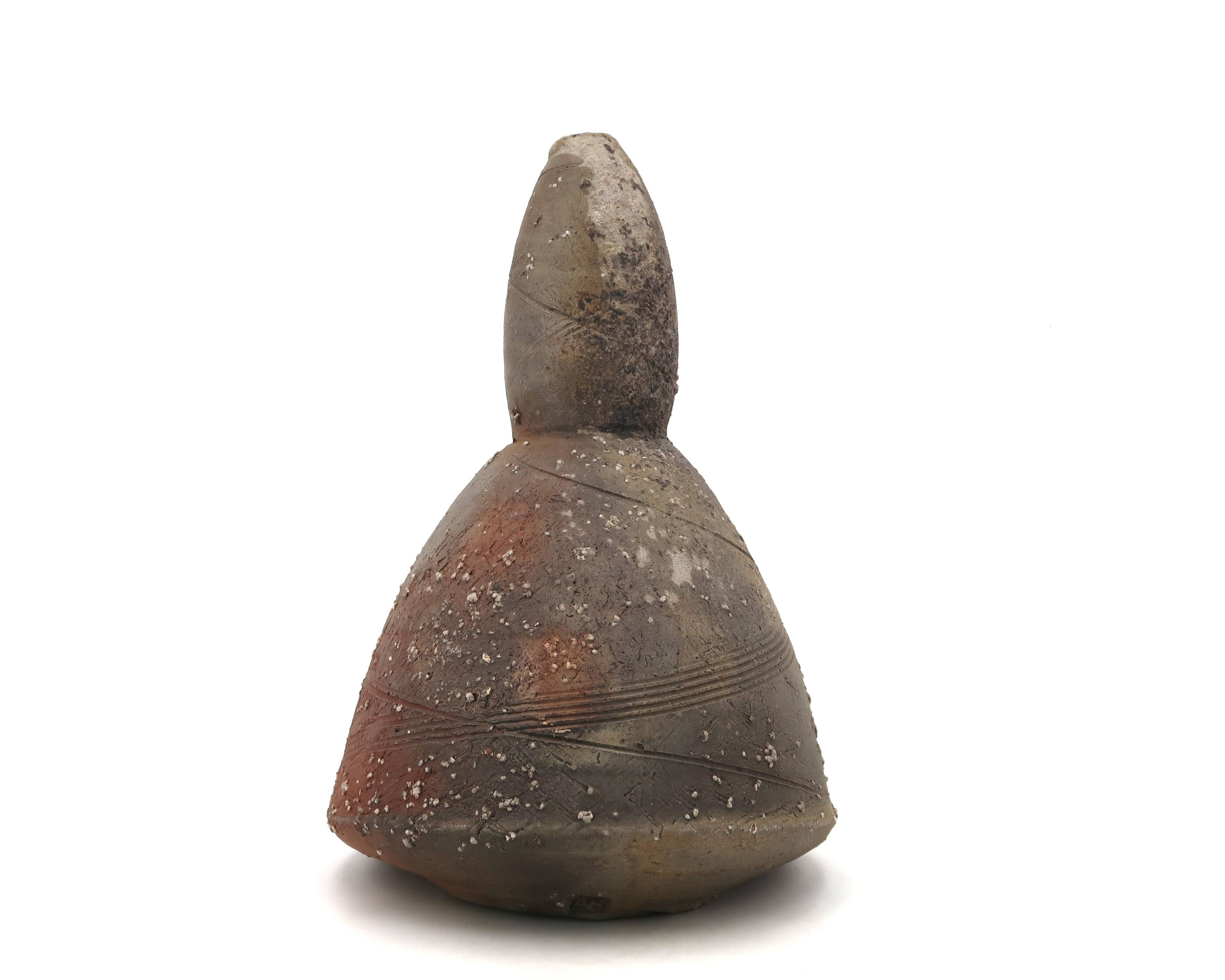 Sandstone sculpture by Eric Astoul, ceramic wood-fired kiln.
