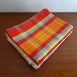 Lot 6 vintage multi-coloured plaid towels