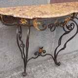 Console forged foot marble top