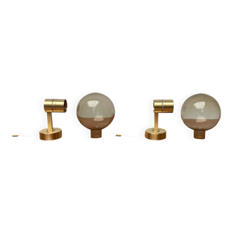 Swedish brass wall sconces from the mid-century by Hans-Agne Jakobsson for Hans-Agne Jakobsson Ab, Markaryd, 1960s, set of 2.
