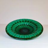 Large Green Midcentury Ceramic Vases and Upsala Ekeby "Capri" Bowl/Tray from the 1950s
