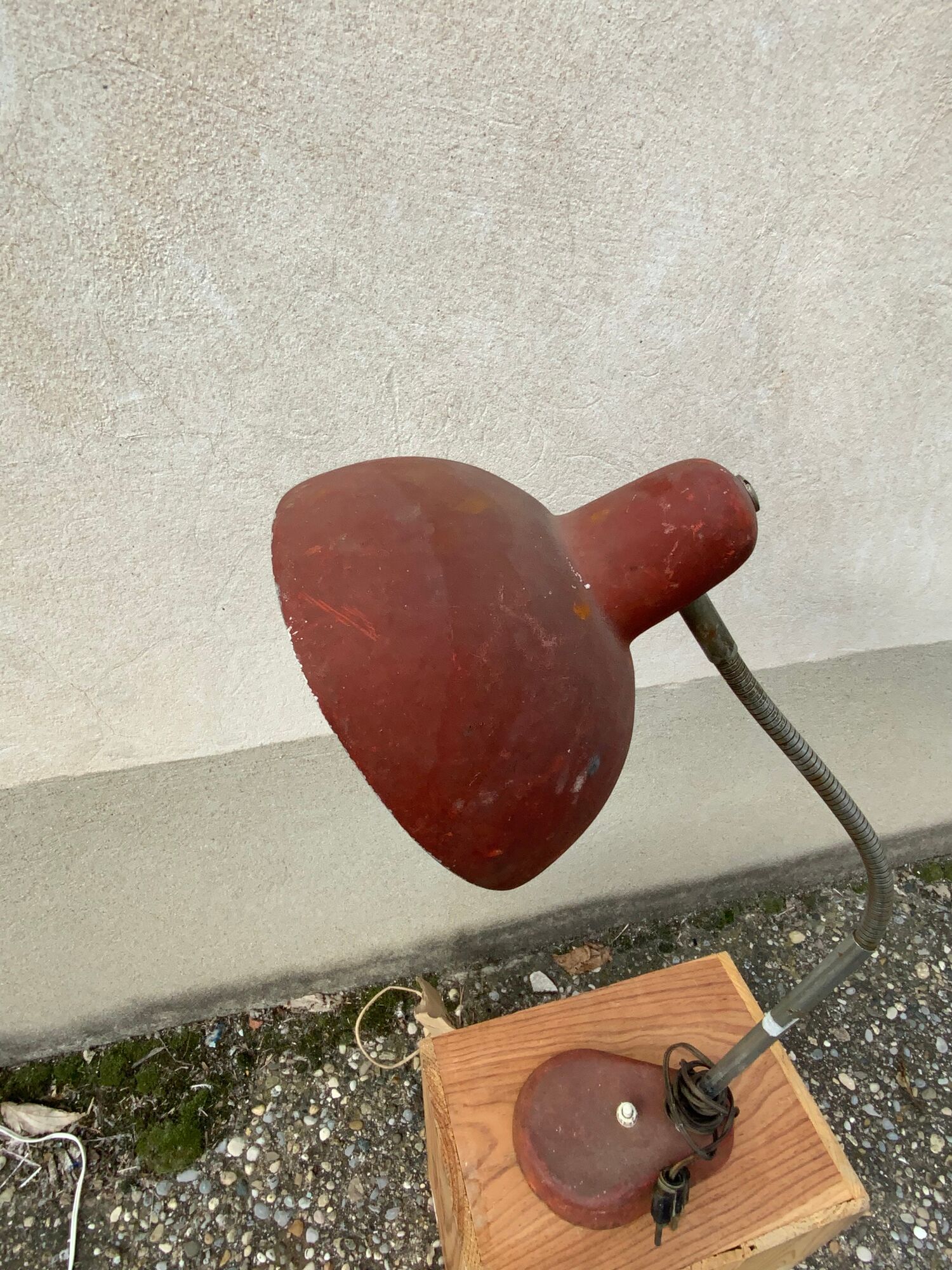 Vintage desk lamp 1950 Aluminor France red metal