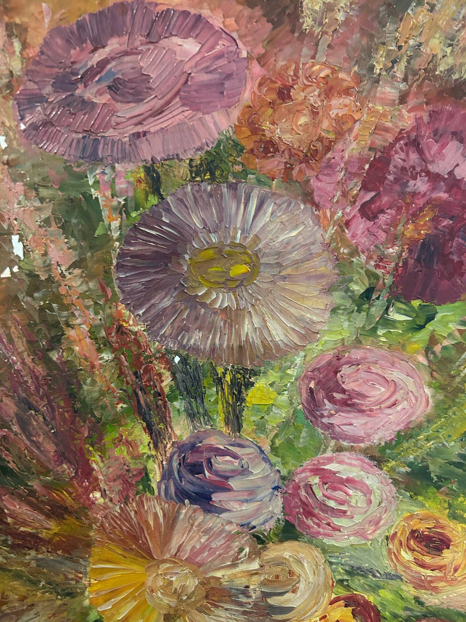 " Bouquet "oil on canvas from the 1950s