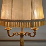 3-burner hot water bottle lamp, gilded bronze & onyx