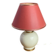 Cracked ceramic lamp, fabric shade, 1980s.