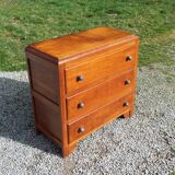 Vintage 3-drawer golden oak chest of drawers from the 50s