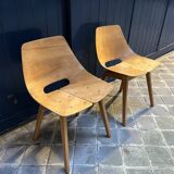Barrel Chairs All wood Pierre Guariche ARP Steiner x2