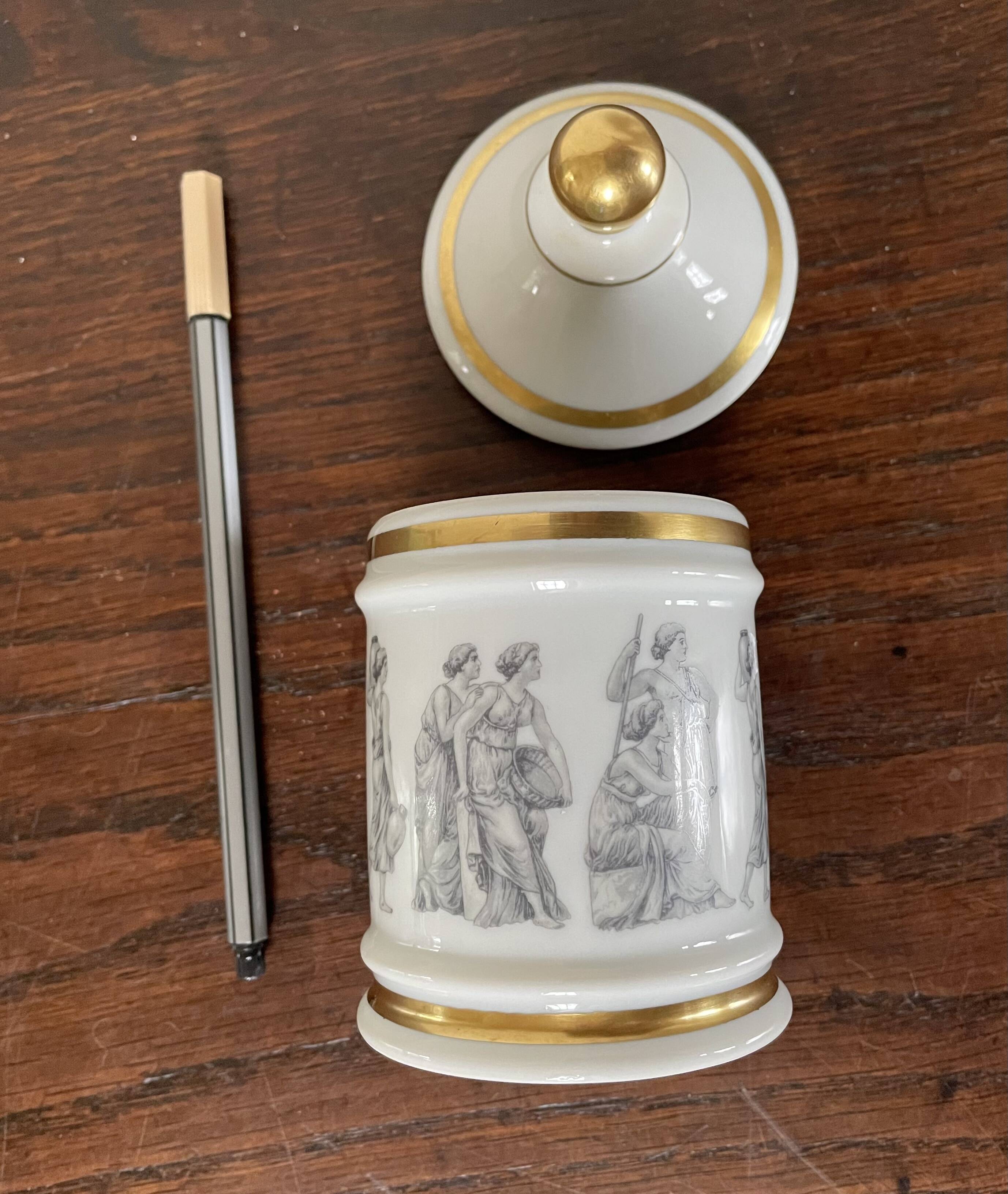 Limoges porcelain medicine jar H15 X D7