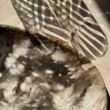 Very large empty pocket or dish in medium light petrified wood 1143