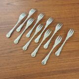 Set of Boulenger silver metal fish forks