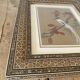 Ornithological painting, marquetry frame