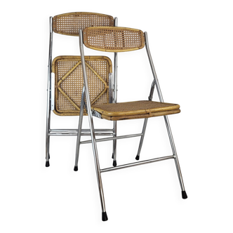 Chaise pliante en rotin 1970