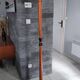 Vintage wooden metal floor lamp from the 80s.