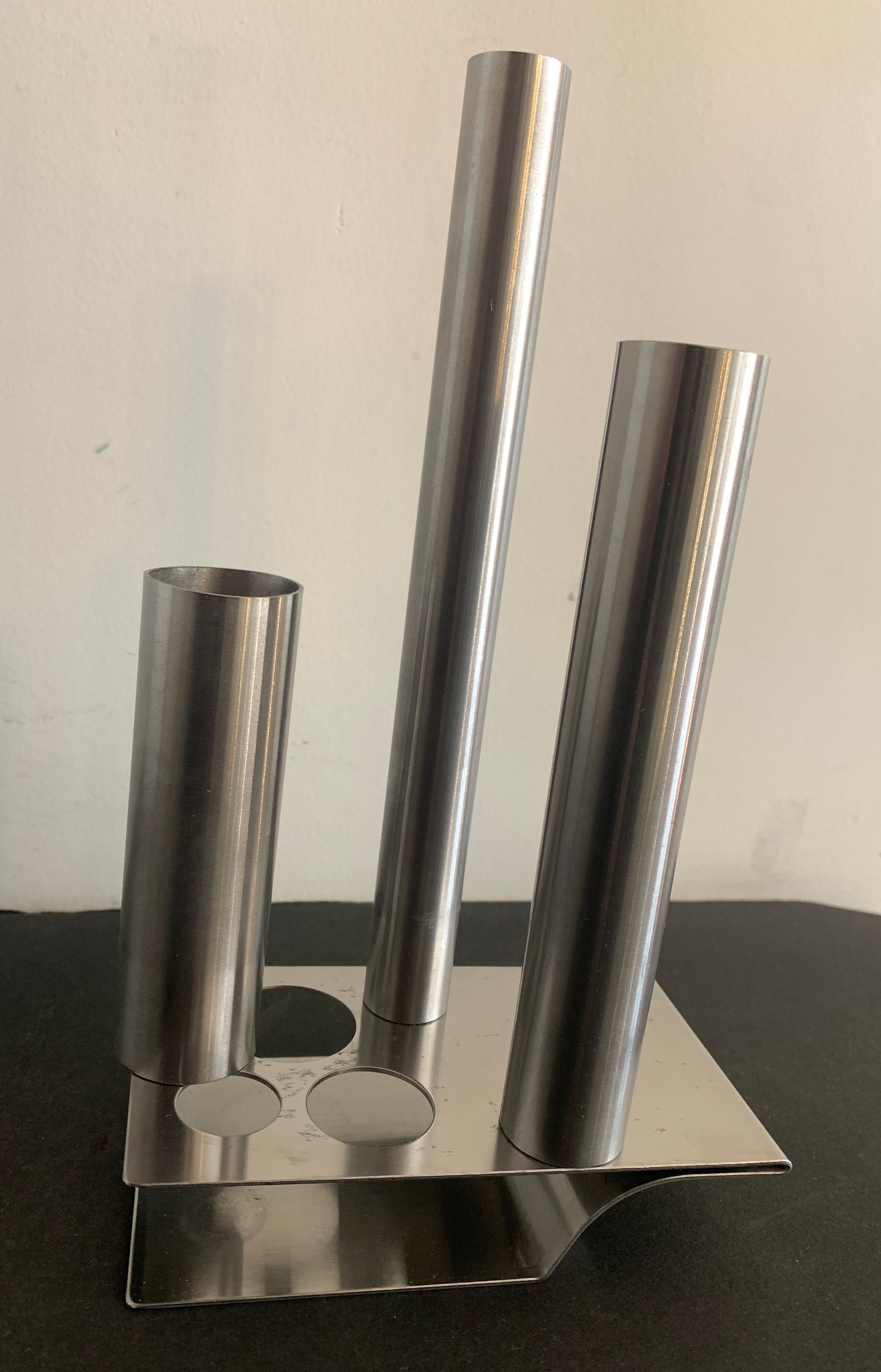 Soliflore vase en inox Létang Rémy, 1970