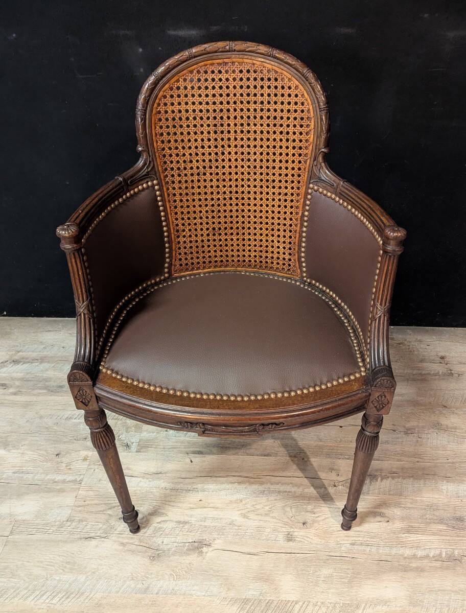 Louis XVI cane office chair
