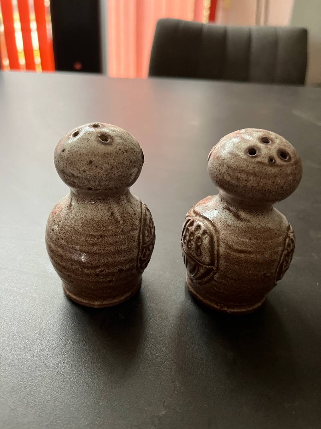 Norbert Pierlot ceramic owl salt and pepper set