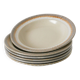 Lot de 6 assiettes creuses en grès, Beige et Ocre, 1970