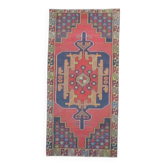 Tapis couloir en laine turc Oushak vintage fait main 125x260