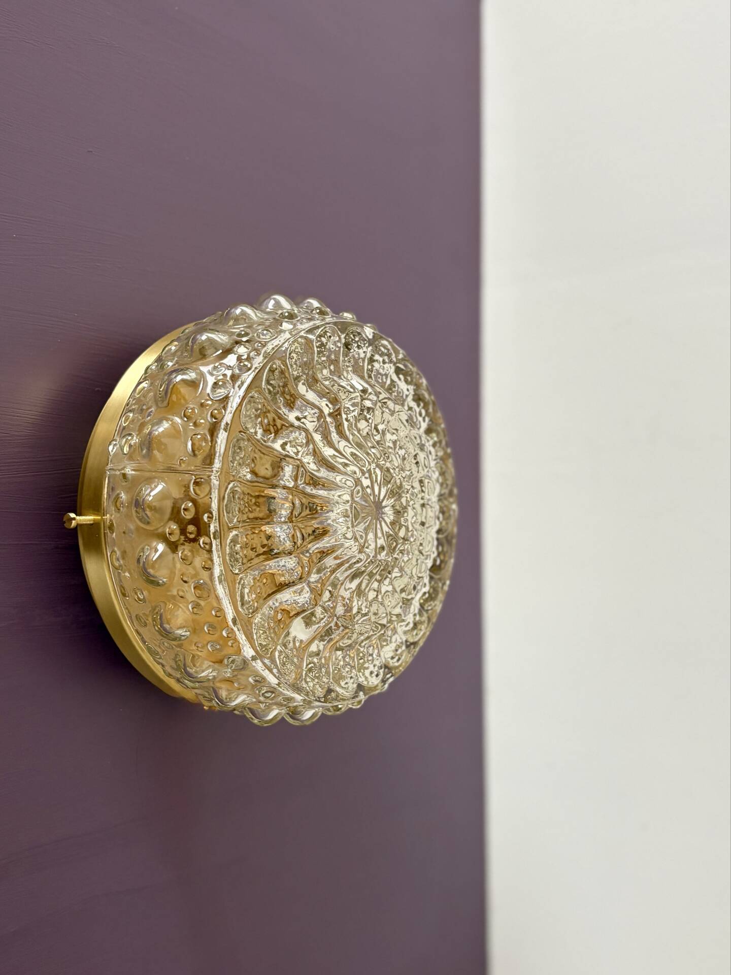Vintage glass moulded globe wall or ceiling light.