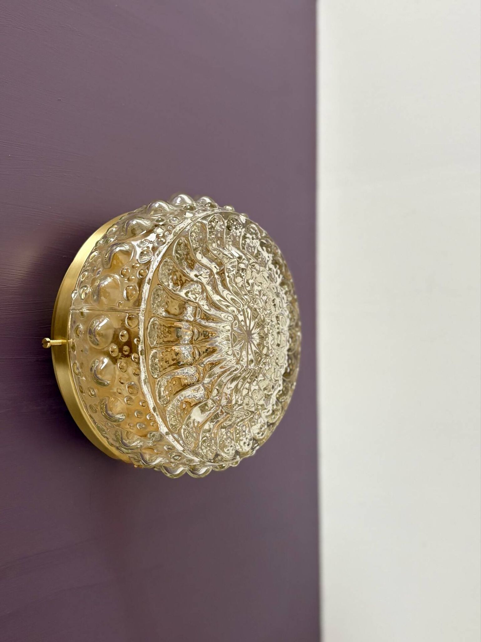Vintage glass moulded globe wall or ceiling light.