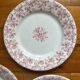 4 flat plates in iron earth Garland of roses, Opaque de Gien