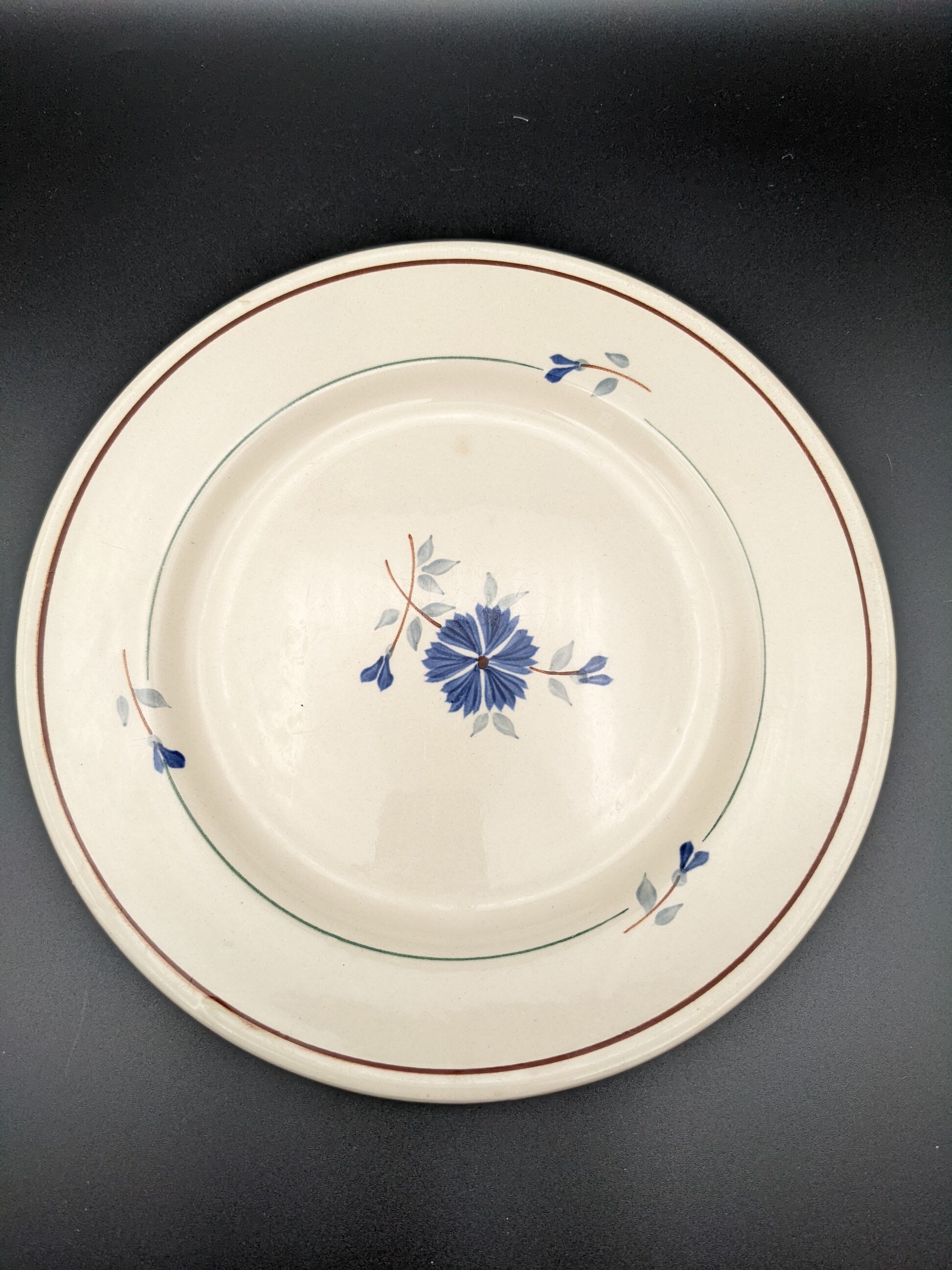 lot 6 flat plates Saint Amand model Prisca flowers
