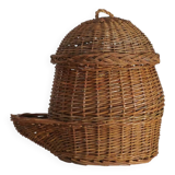 Restored wicker storage basket or patatière