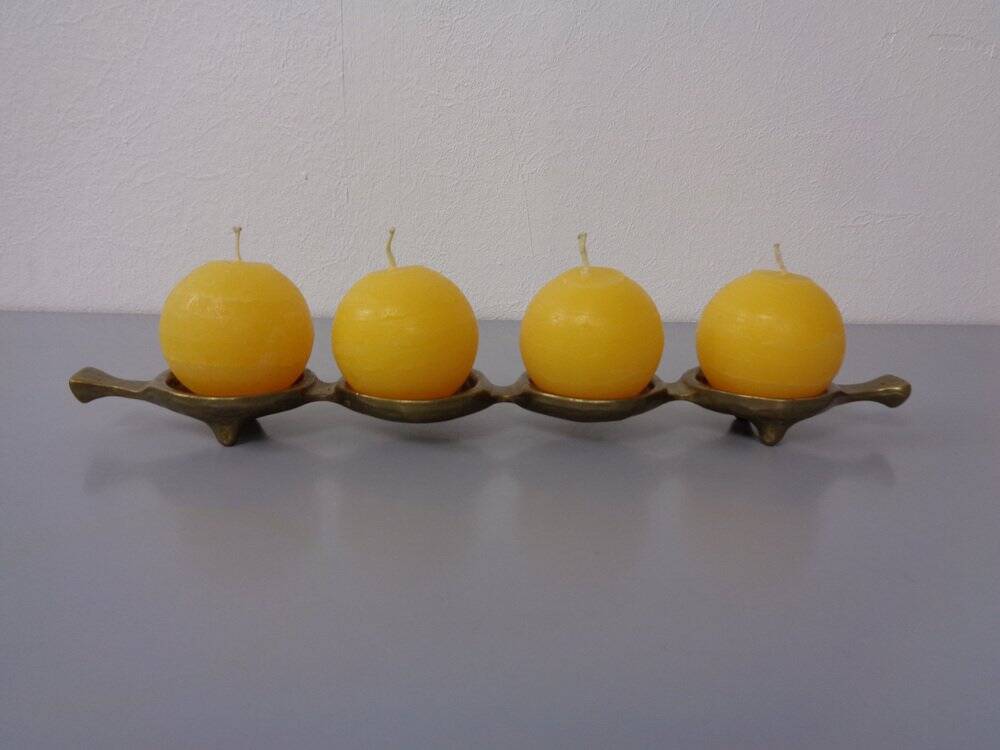 Brutalist Bronze Candleholder by Michael Harjes, 1960s