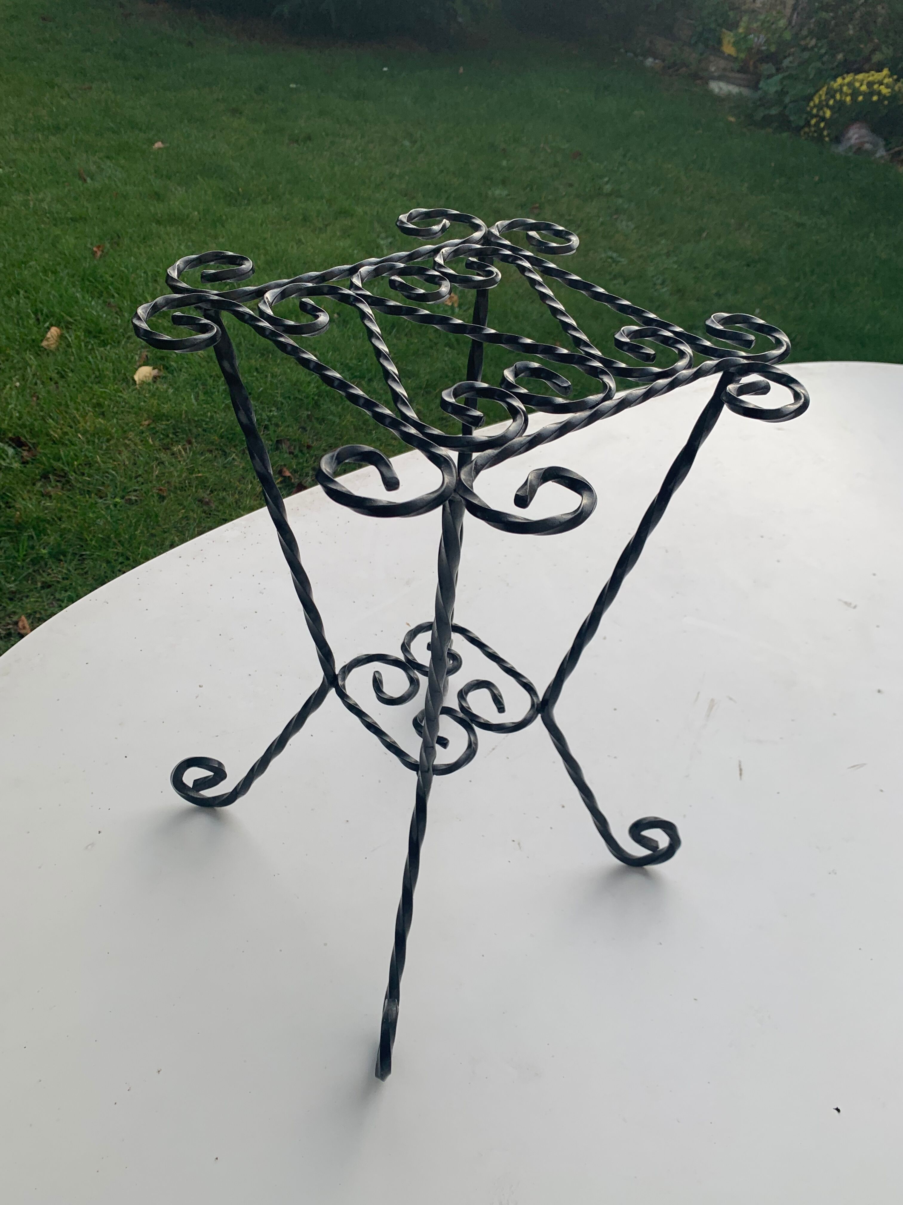 Wrought iron door twisted black vintage 1960
