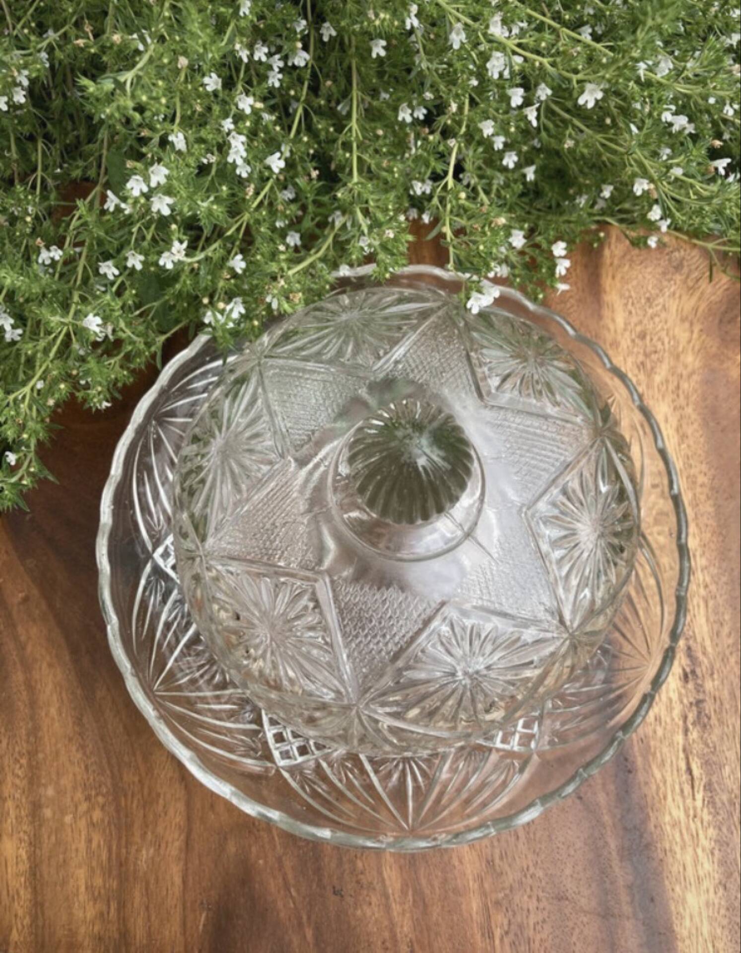 Pressed and moulded glass cheese dome