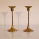 Pair of vintage Scandinavian brass candle holders