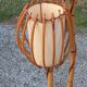 Bamboo and rattan floor lamp 2 lights from the 70s