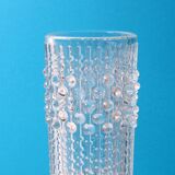 Vintage Clear Pressed Glass Vase: CandleWax Design, Czech Republic, 1972