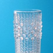 Vintage Clear Pressed Glass Vase: CandleWax Design, Czech Republic, 1972
