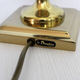 Pied de lampe de table Le Dauphin cuir et laiton