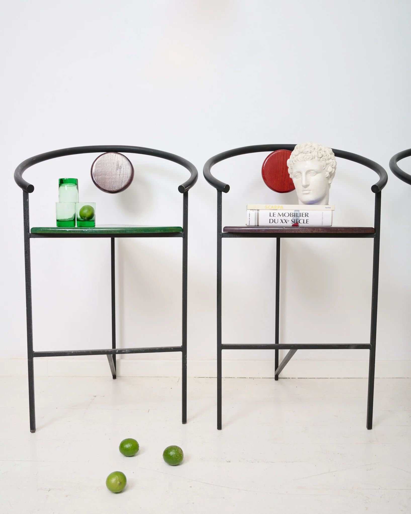 Bar chairs (4), Memphis, 1980