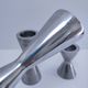 3 bougeoirs "diabolo" en aluminium, 1990