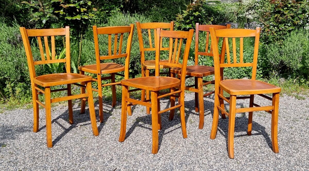 6 country bistro chairs 40s